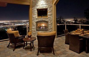 Fire place with a nice overlook view