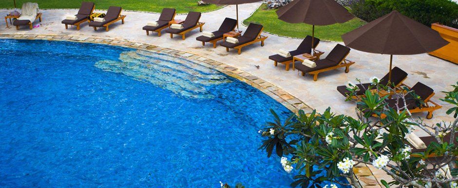 Hotel lobby swimming pool