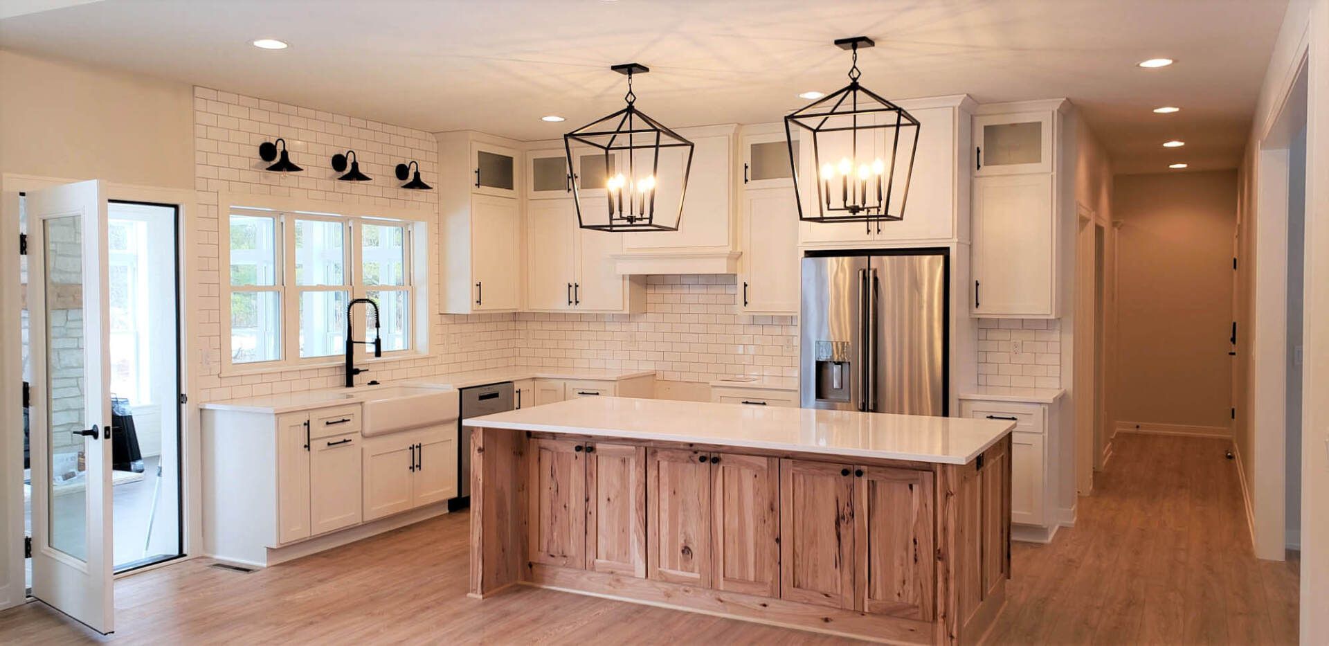Kitchen Interior, Cabinets, and Hardwood Floors