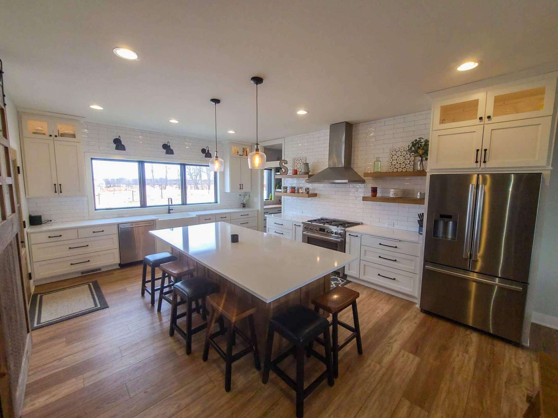 Modern kitchen with the lights off