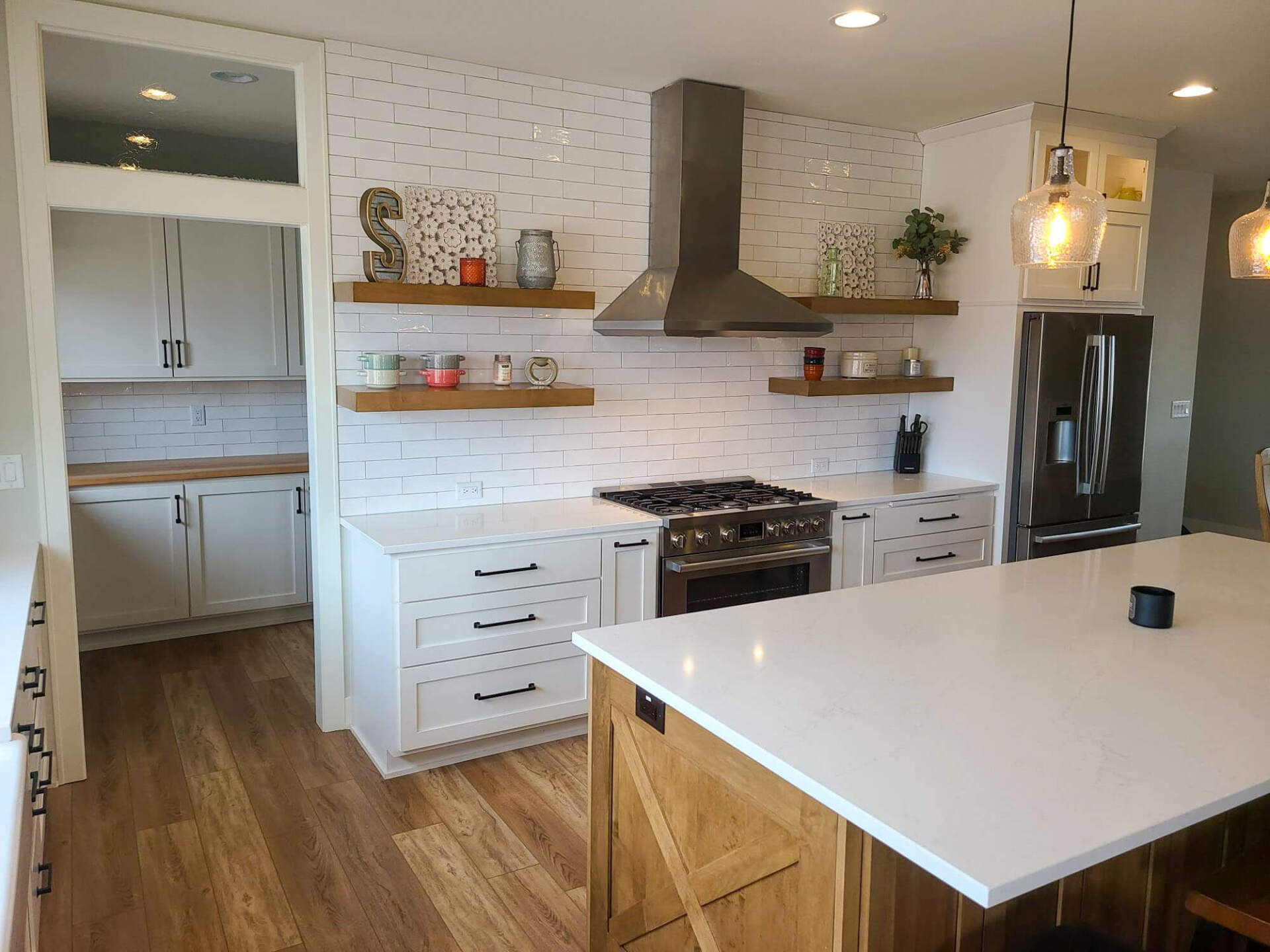 Modern kitchen with the lights off