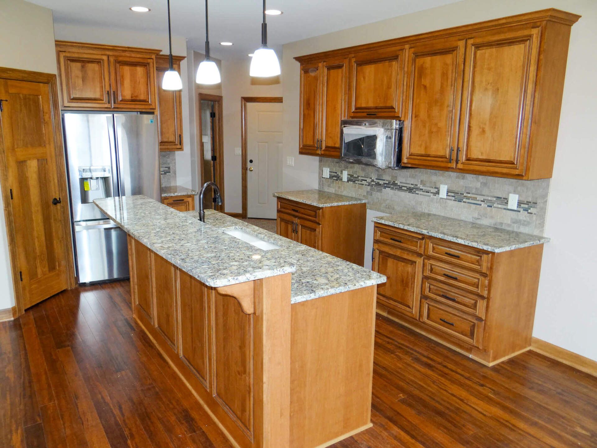 Lovely kitchen with bar island