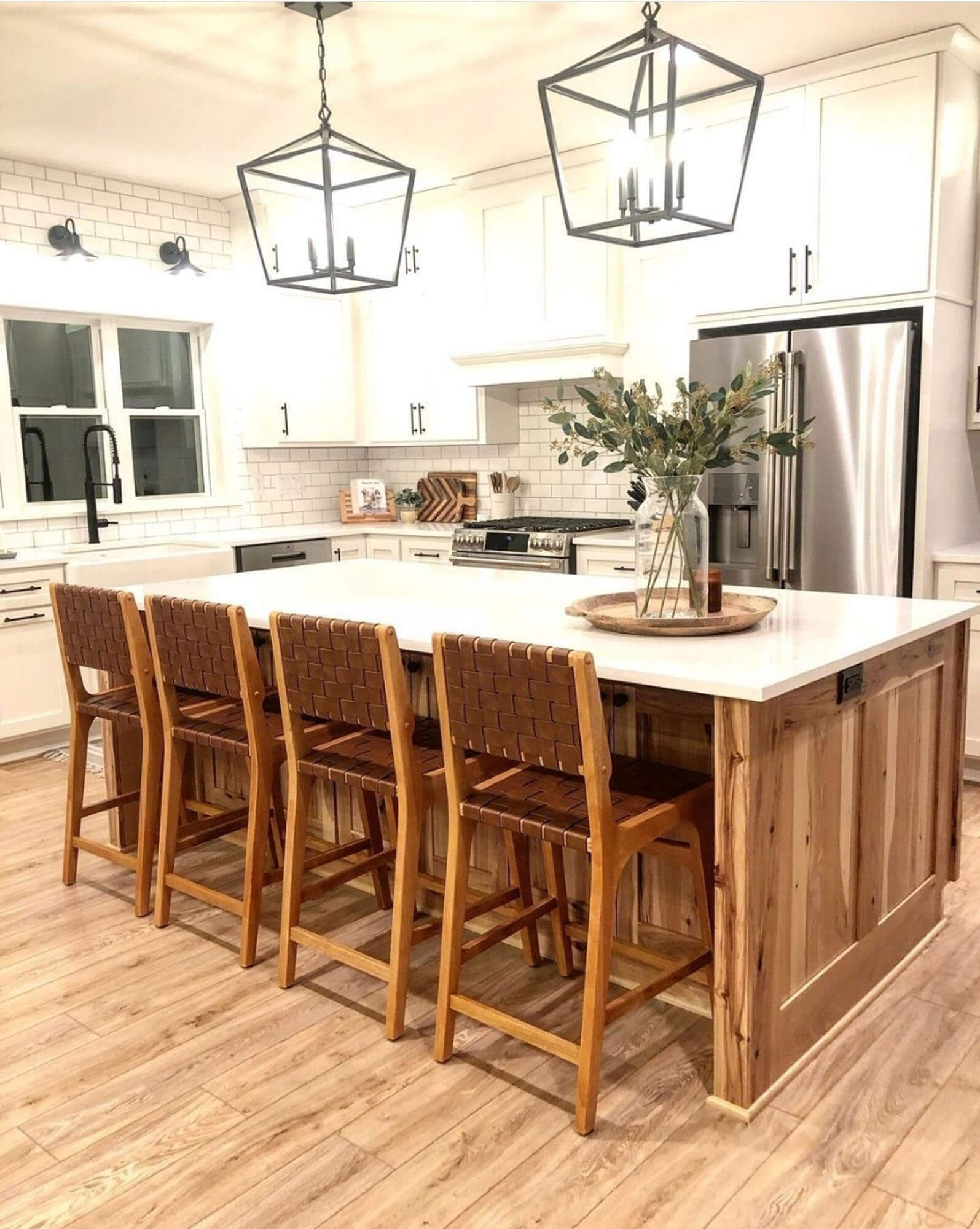 Kitchen Interior, Cabinets, and Hardwood Floors