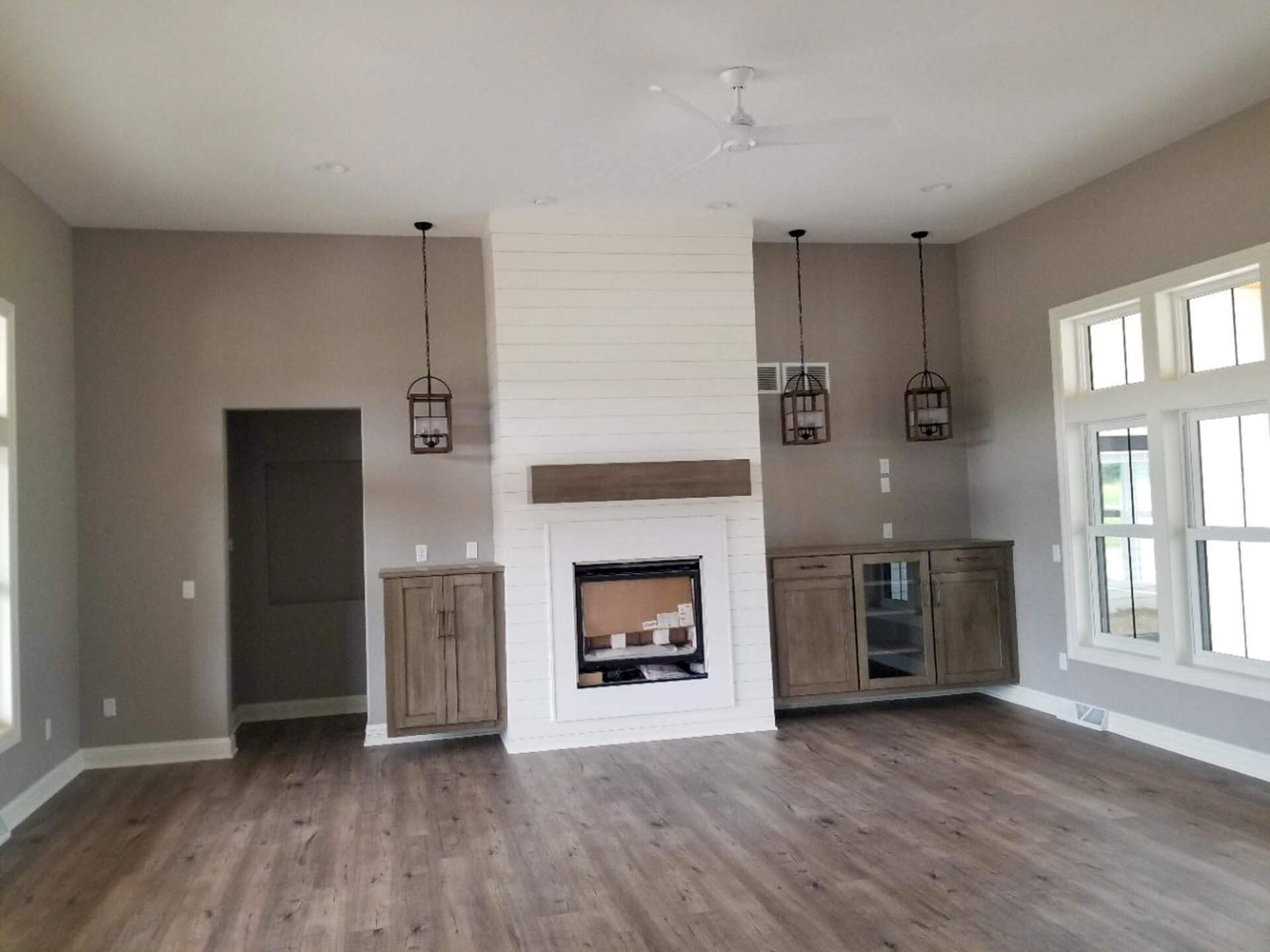 Beautiful living room interior with hardwood floors