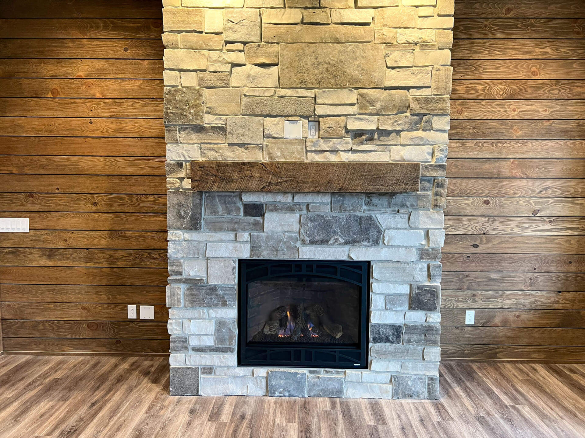 Beautiful living room interior with hardwood floors