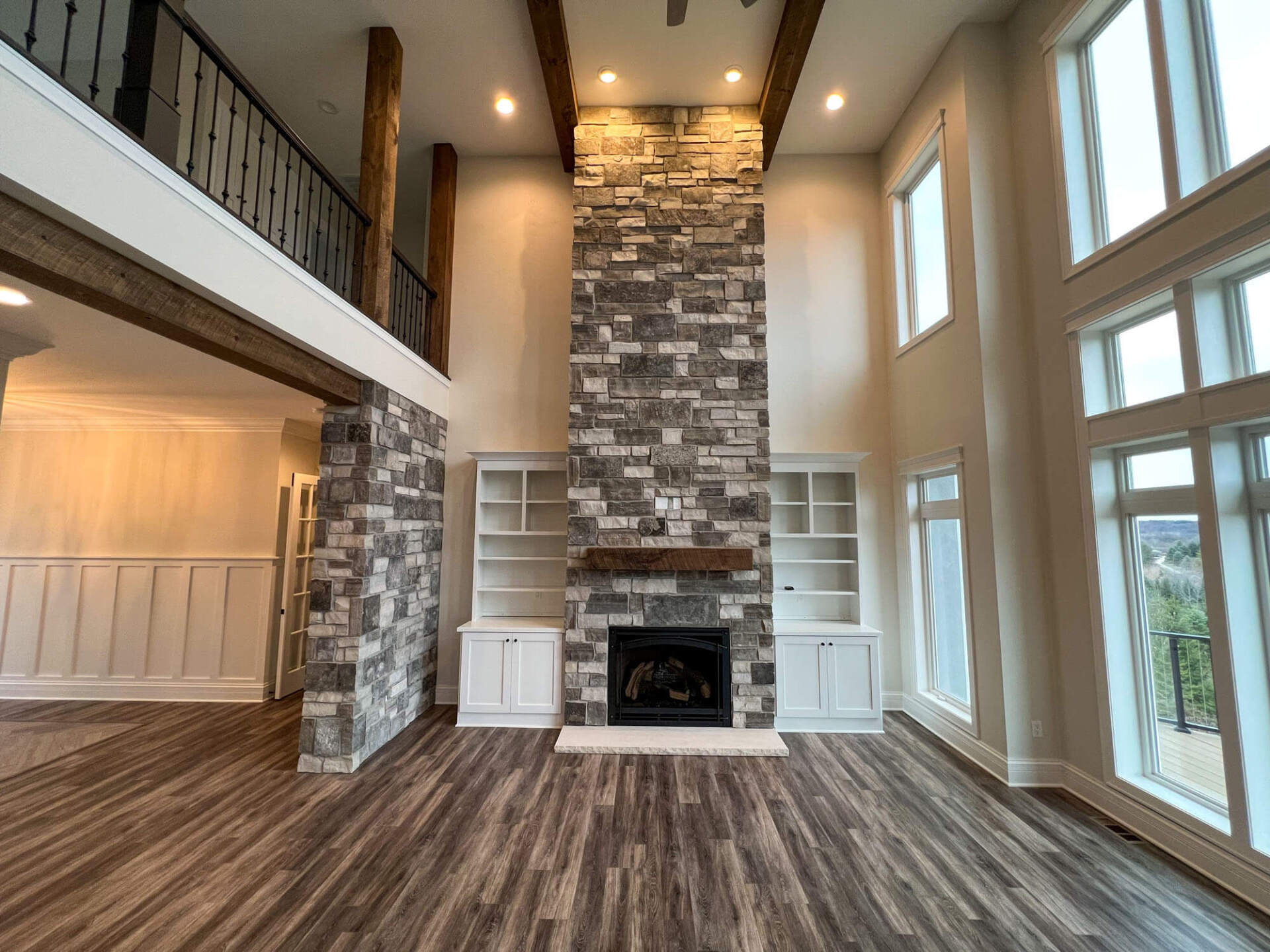 Beautiful living room interior with hardwood floors