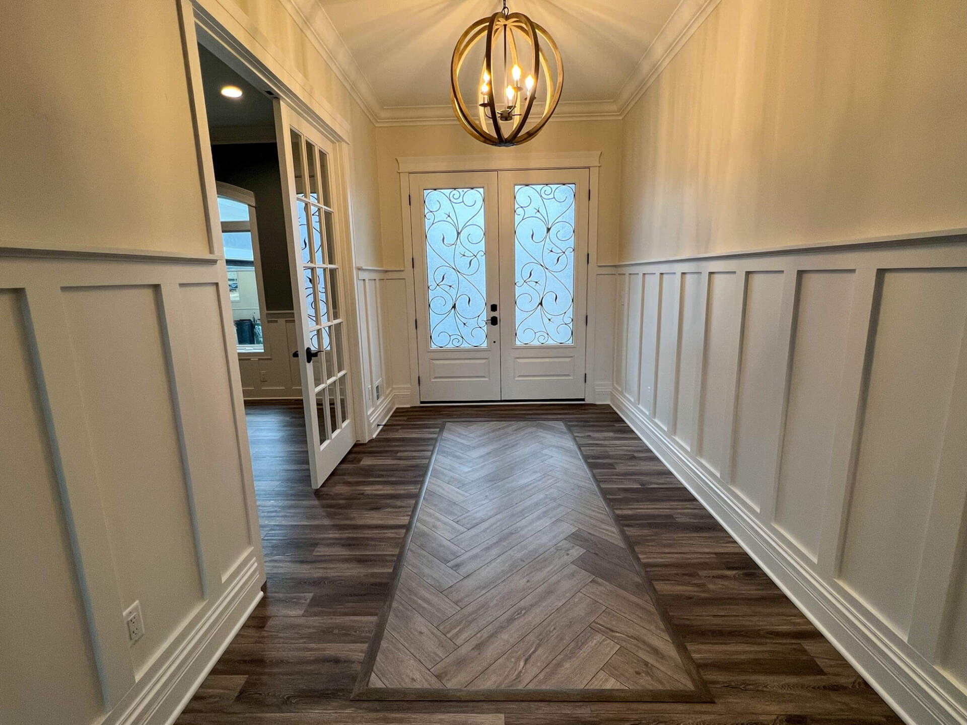 Beautiful living room interior with hardwood floors