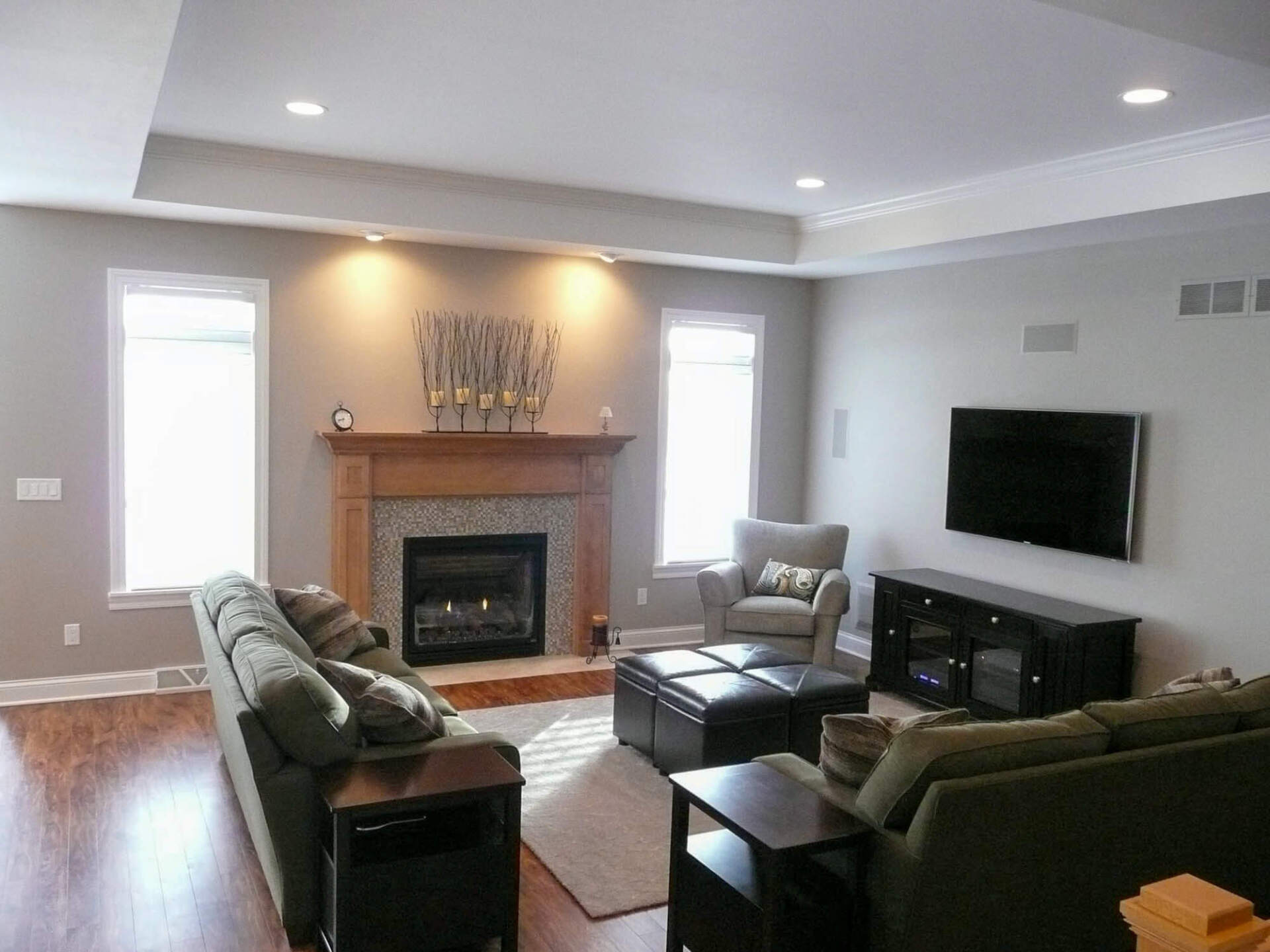 Beautiful living room interior with hardwood floors