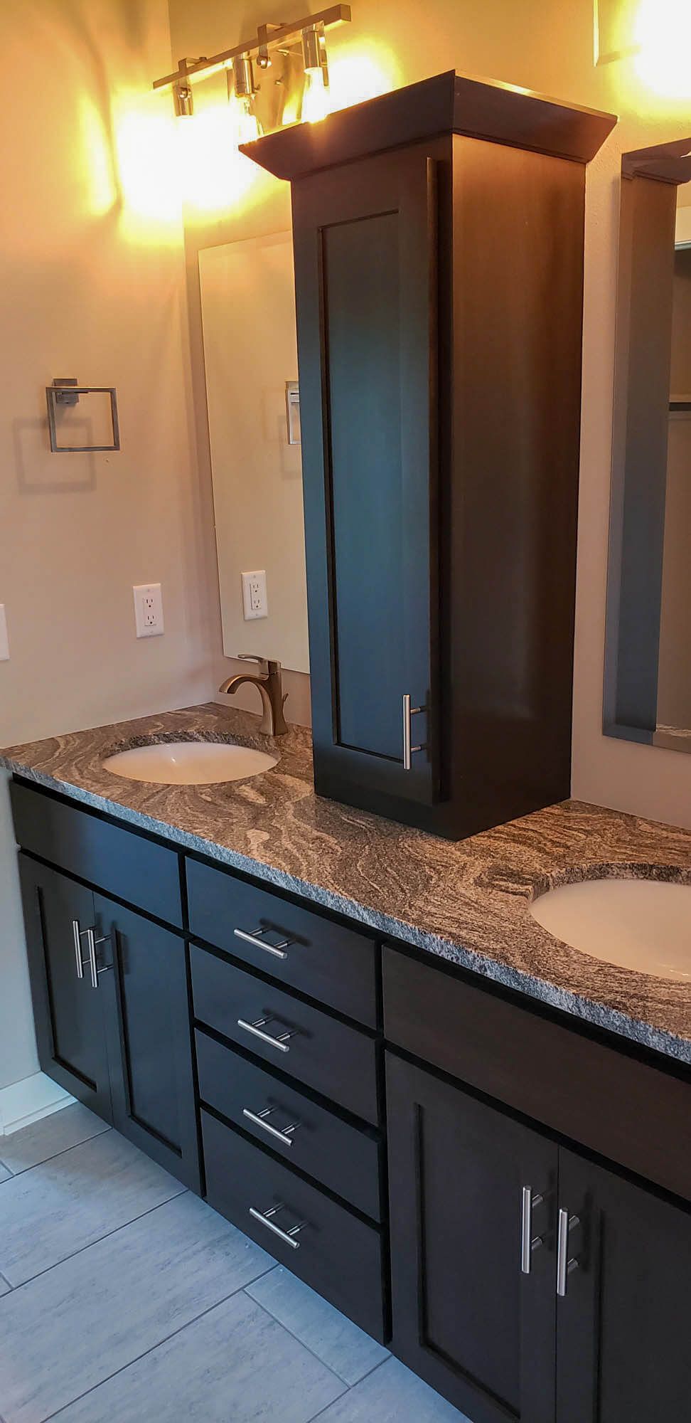 Bathroom with wooden cabinet