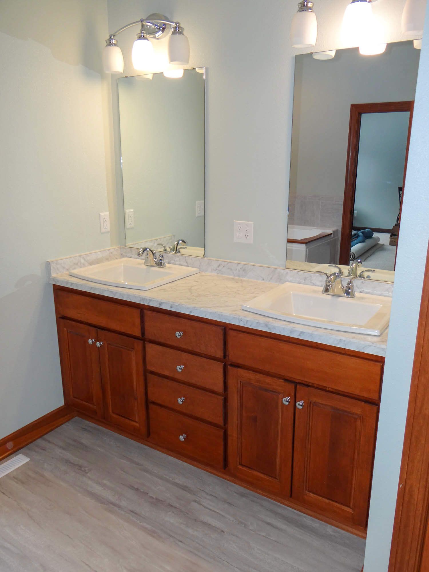 Luxury bathroom with mirrors