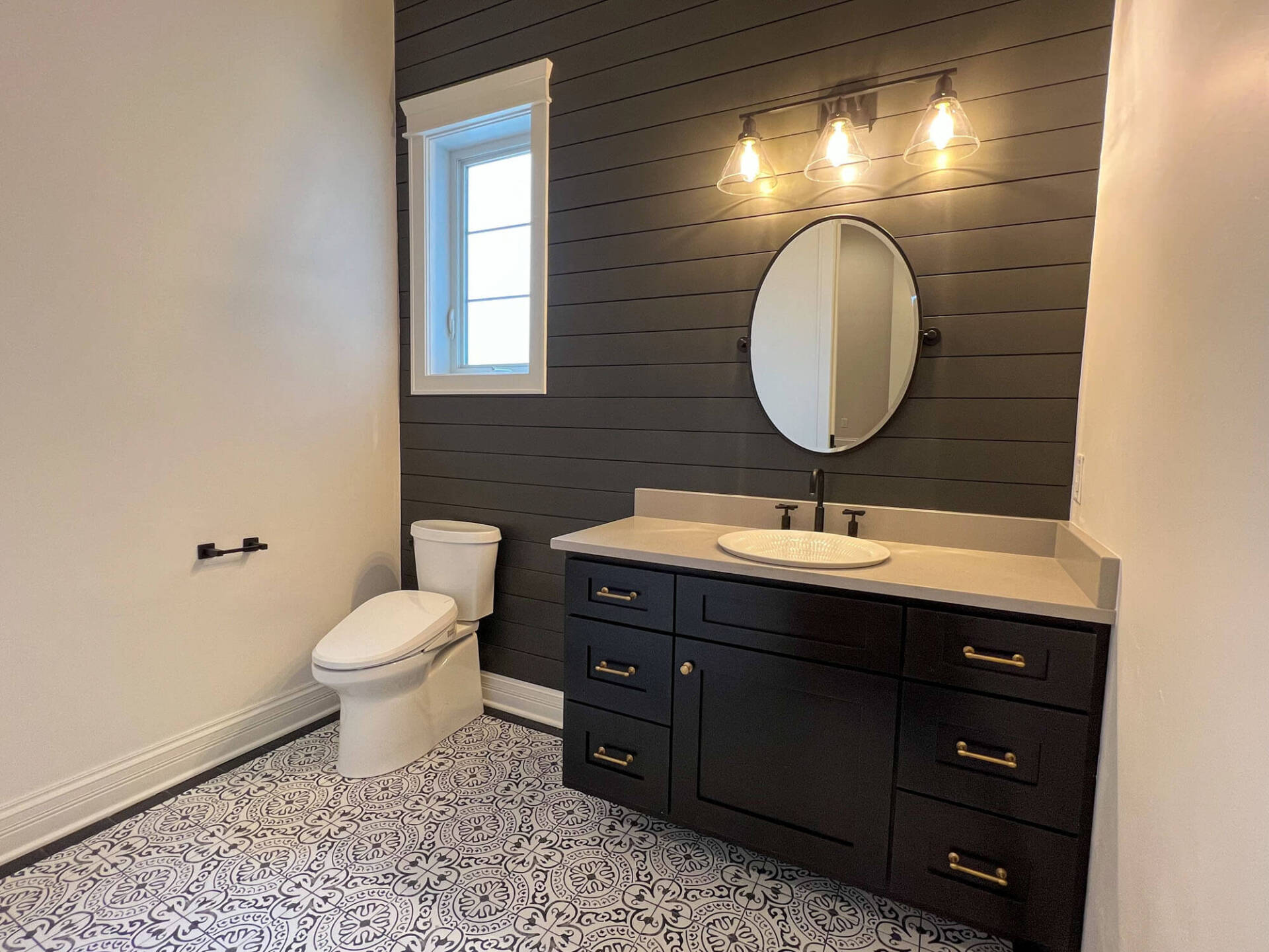Luxury bathroom with mirrors