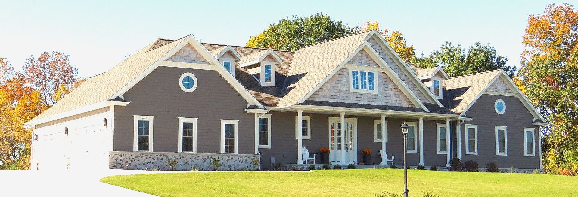 Beautiful exterior of newly built luxury home