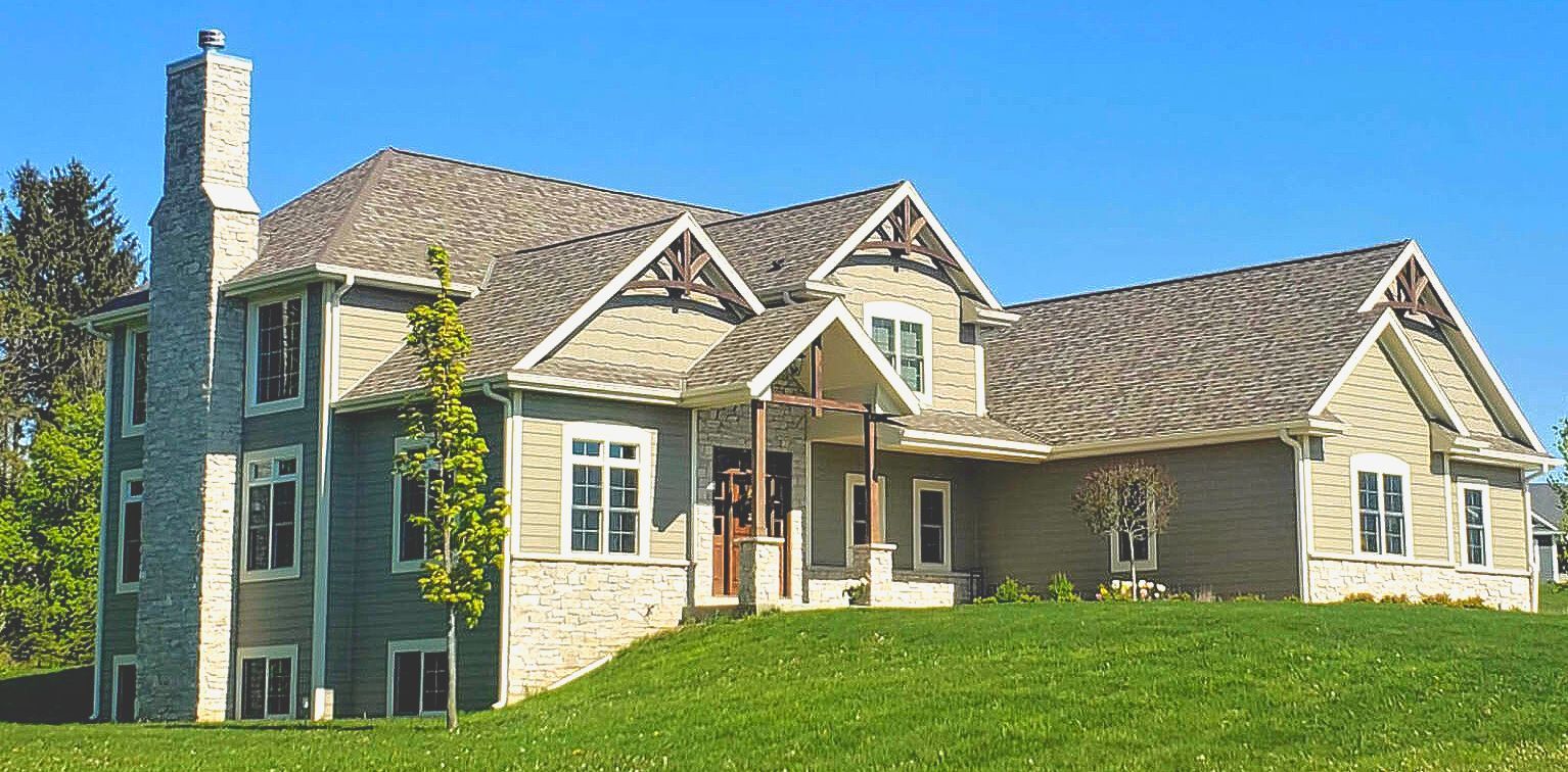 Beautiful exterior of newly built luxury home