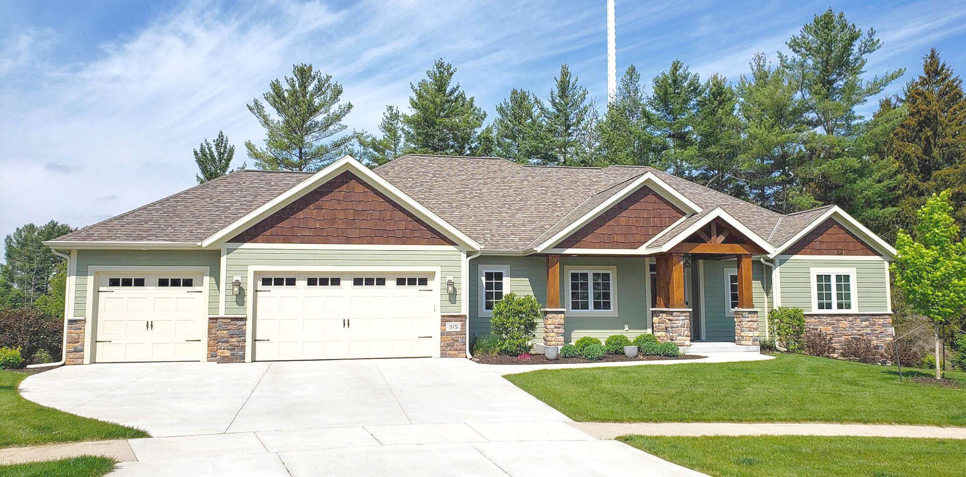 Luxury house with a single car garage
