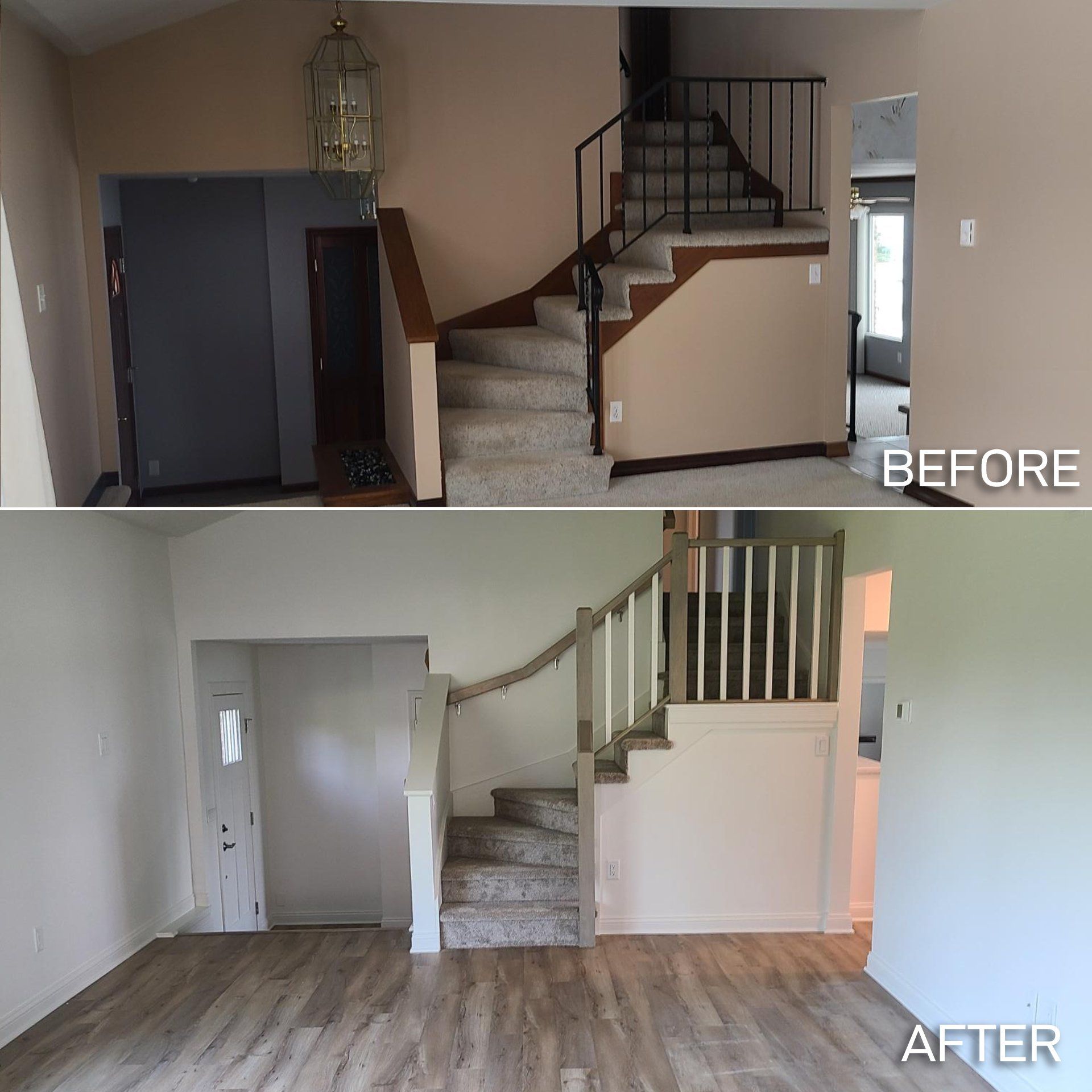 staircase remodeling before and after