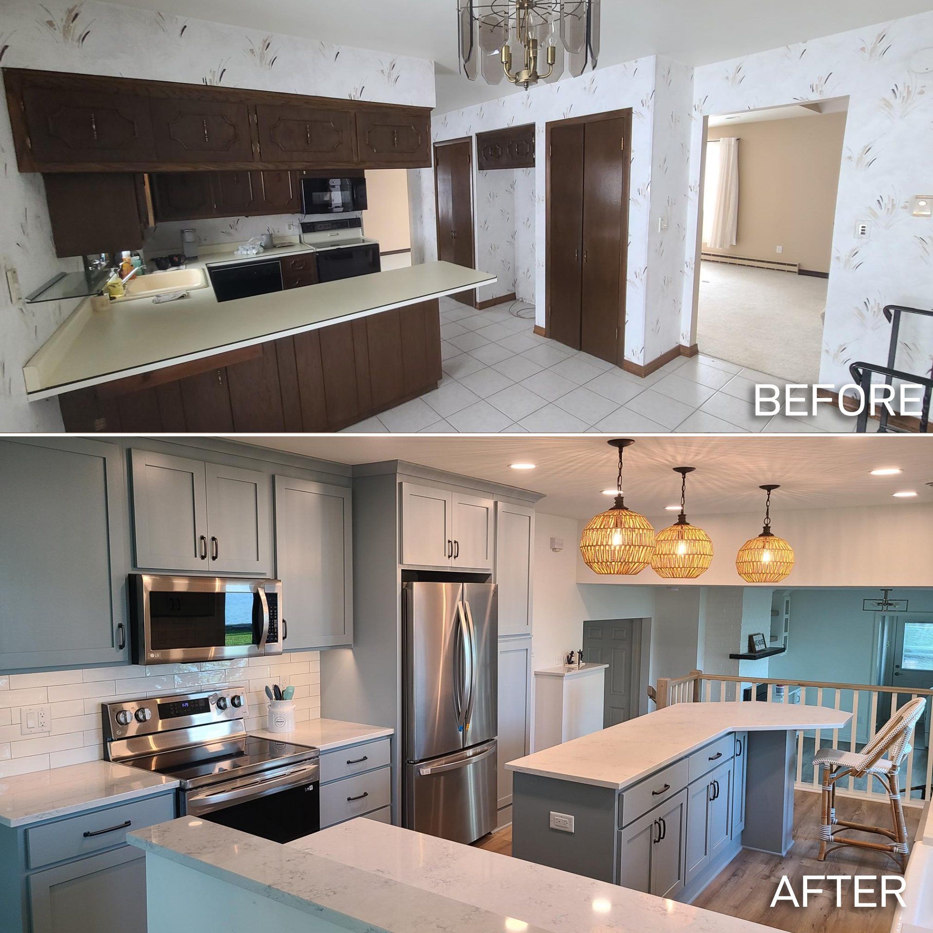 kitchen countertops and lighting remodeling