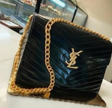 A cake that looks like a ysl purse