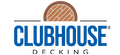Logo for Clubhouse Decking, with a stylized wooden semi-circle above the text.
