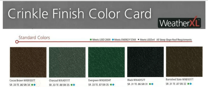 Crinkle Finish Color Card
