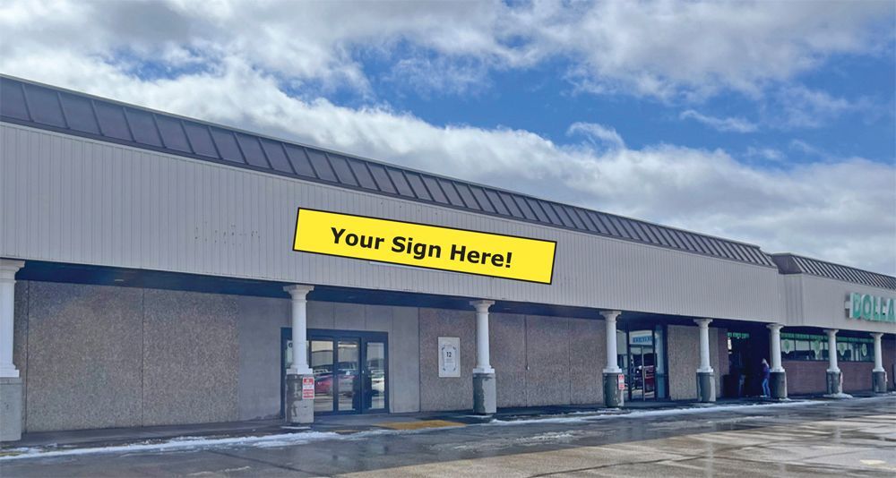 Strip mall exterior with a 