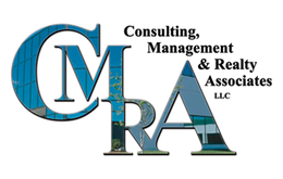 A logo for consulting management and realty associates llc