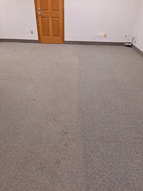Before and after carpet cleaning