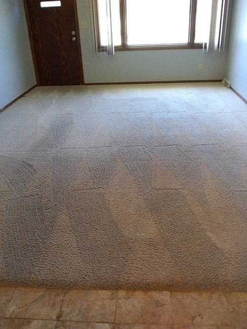 After floor carpet was cleaned