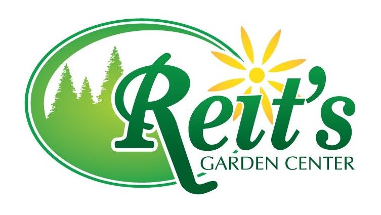 Reit’s Garden Center logo with green trees and a yellow flower