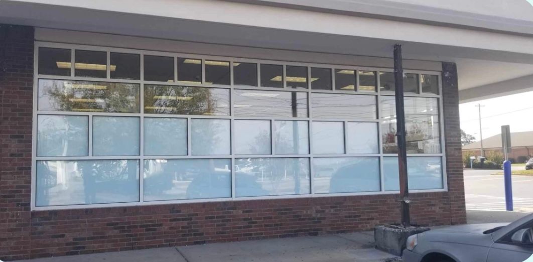 glass front of a building