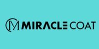 Miracle Coat logo in black text with turquoise background and circular “M” icon
