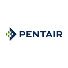 Pentair logo with navy blue wordmark and green-blue geometric emblem on white background