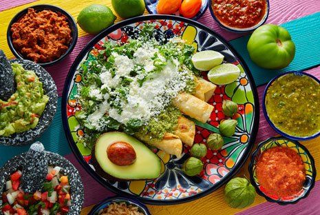 Green enchiladas Mexican food