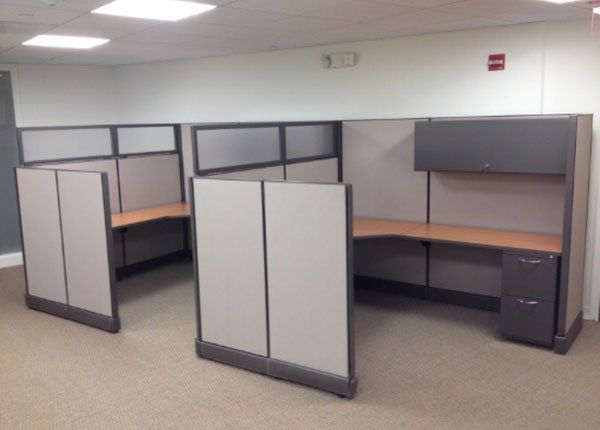 Empty office cubicles