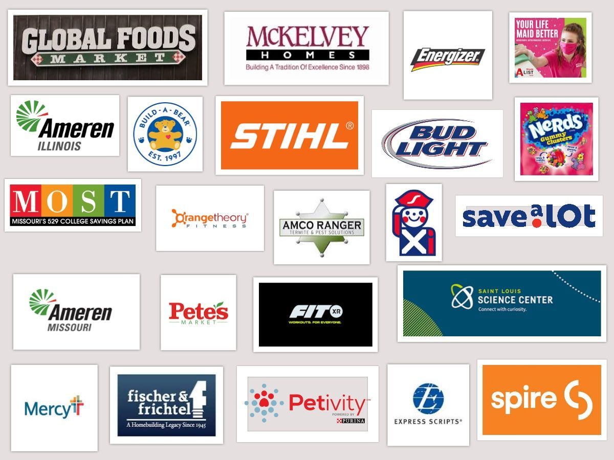 Logos of various brands and companies, including food, energy, and services.