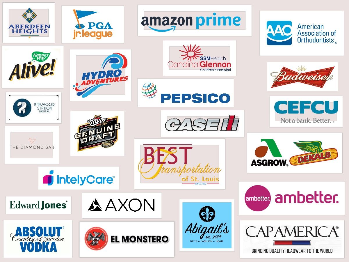 Logos of various companies including Amazon, PepsiCo, and Budweiser.