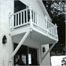 White painted porch