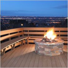 Upscale deck with firepit