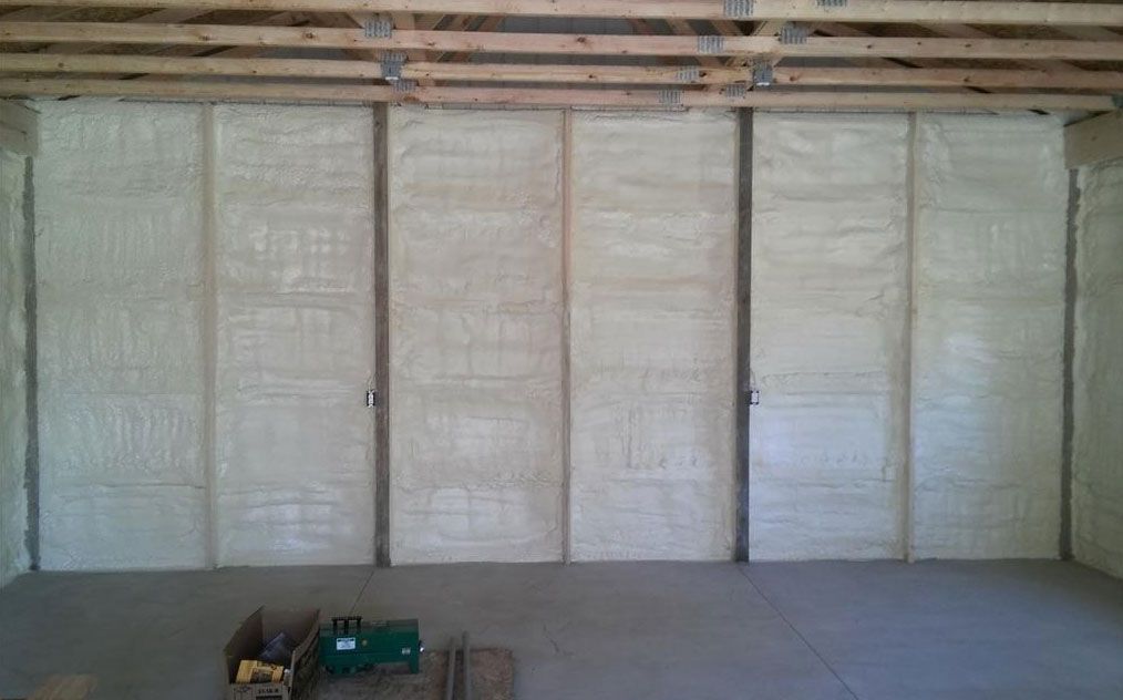 Pole barn spray foam insulation after