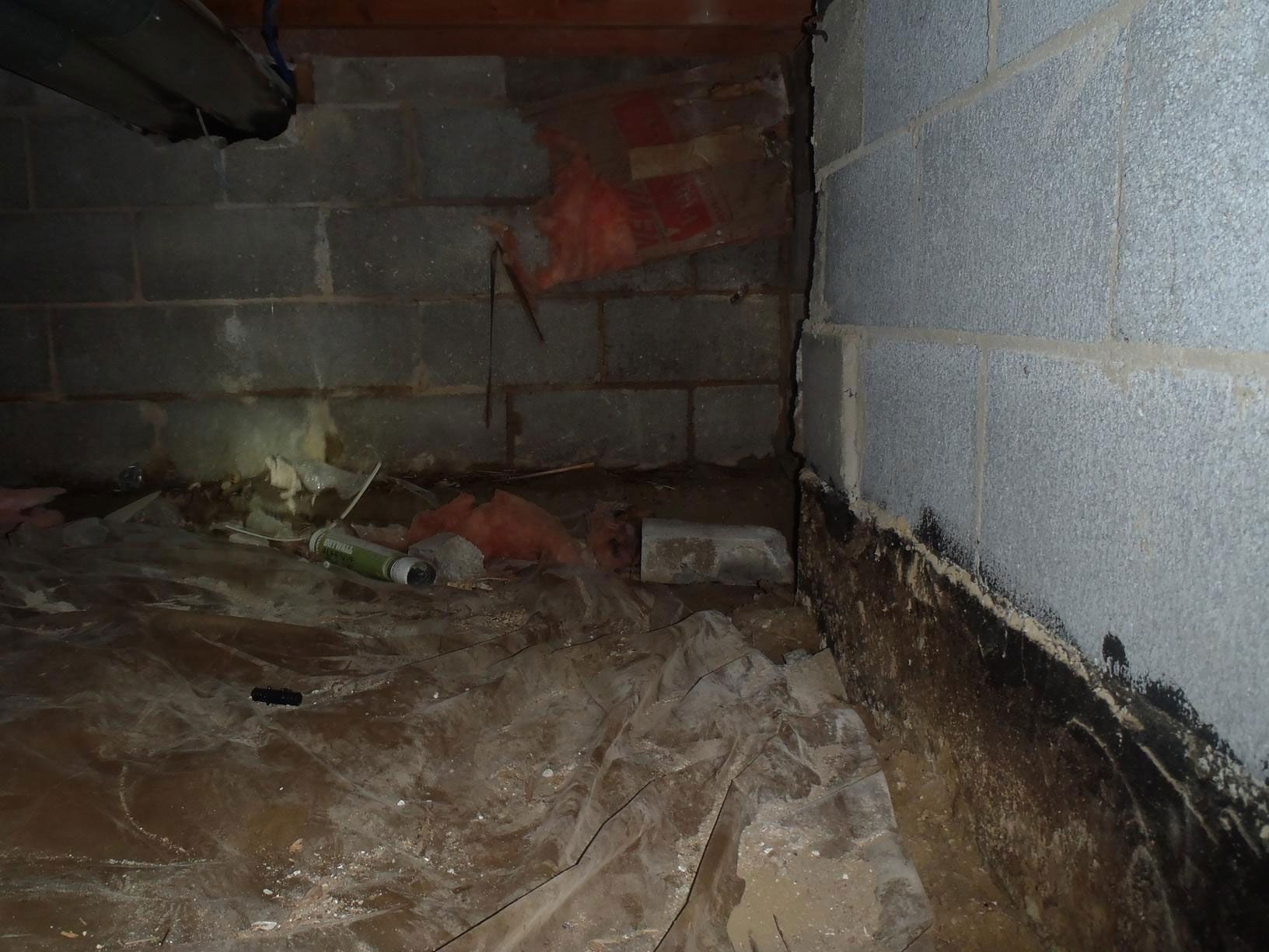 Crawl space encapsulation and air sealing before