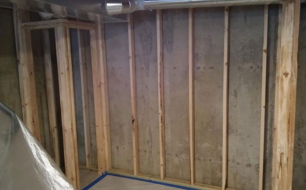 Spray foam insulation before