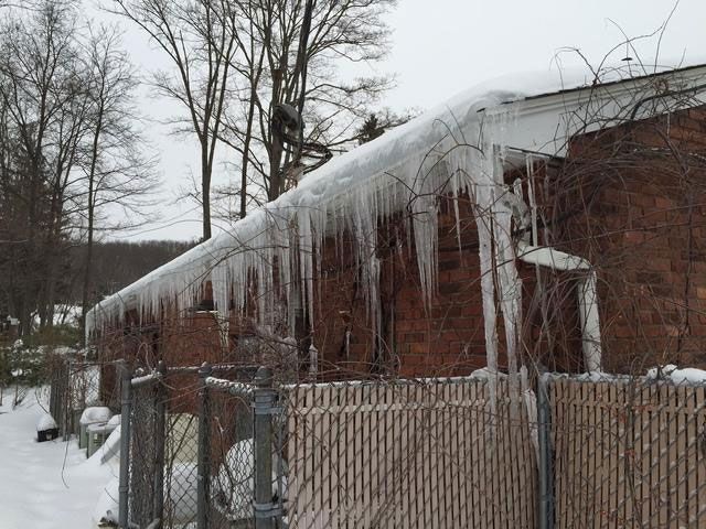 Ice damming on roof