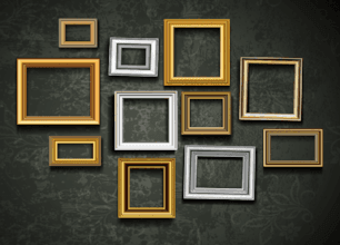 A variety of picture frames.