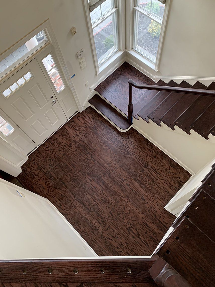 Top view floor and stairs