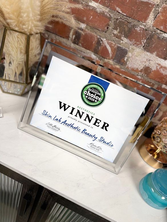 Winner award plaque on a shelf