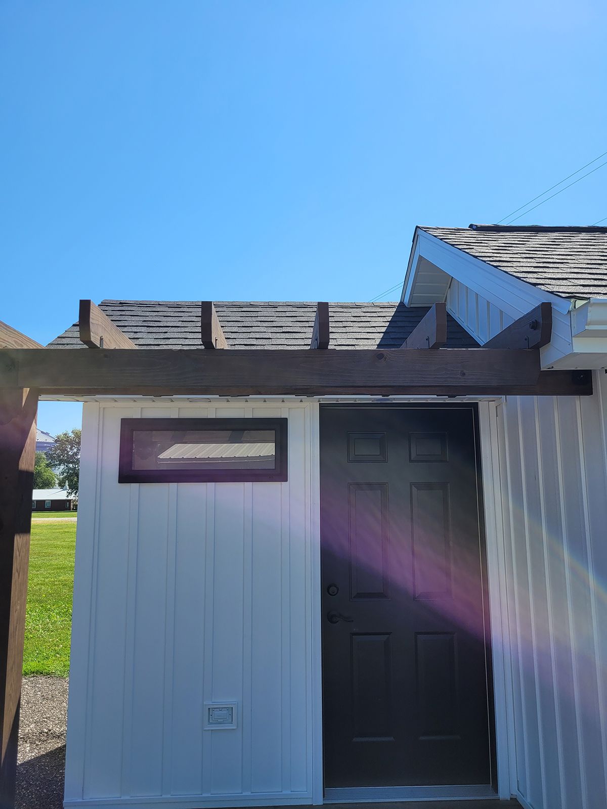 Portable pool house door