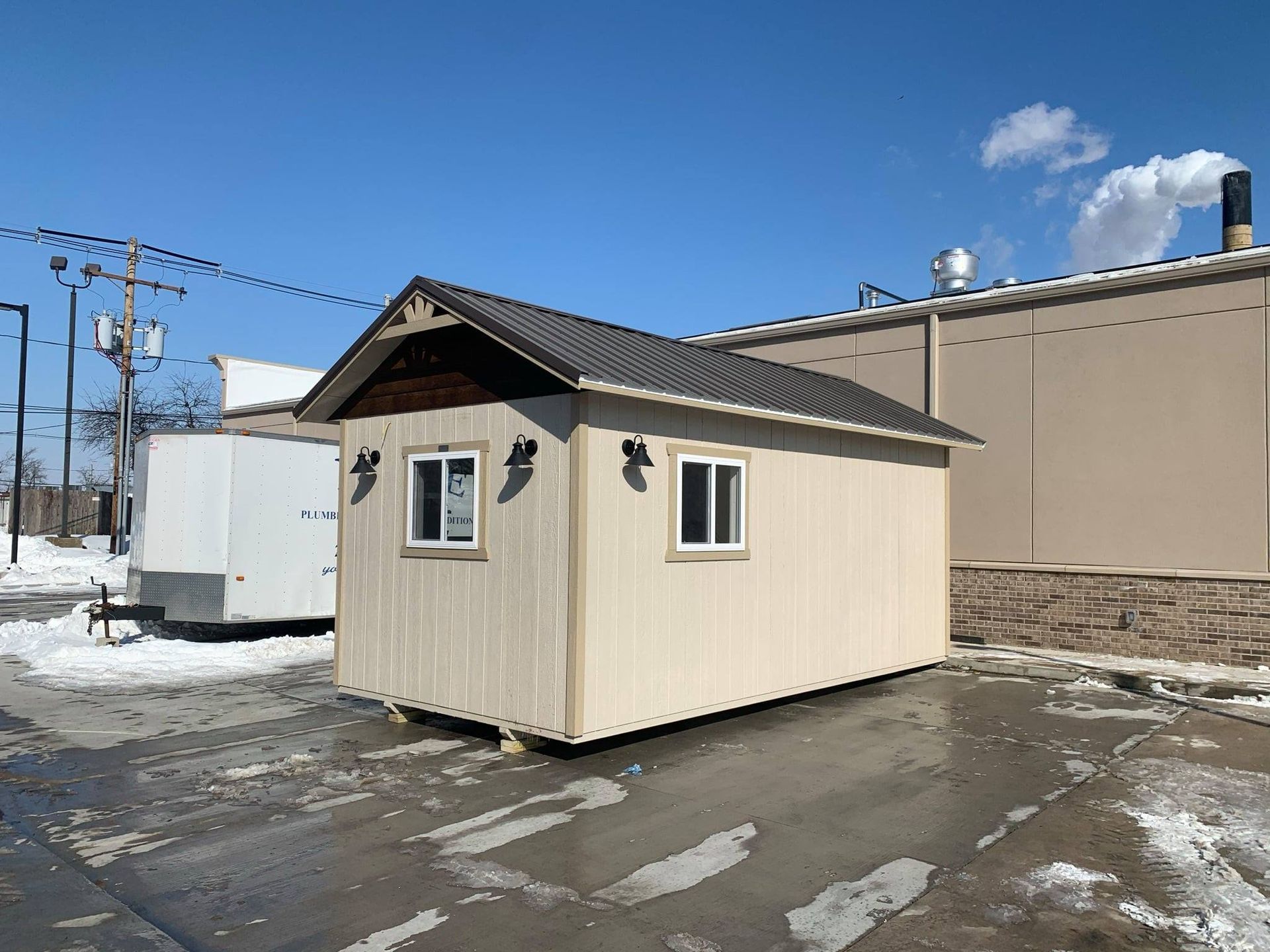 Side view of the pool house