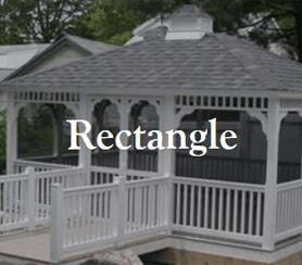 A rectangle vinyl gazebo