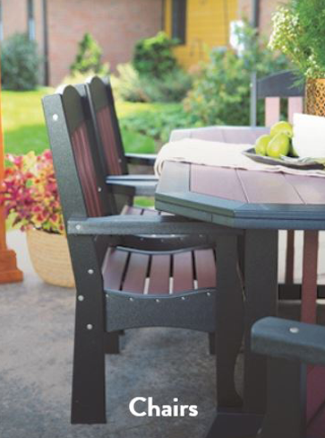A wooden chair outside garden