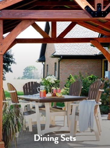 A patio with dining set