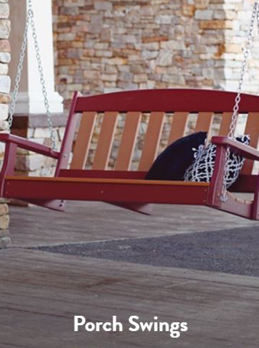 A porch swing made of wood
